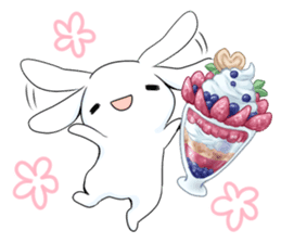 Rabbit with sweets and fruits sticker #10521011