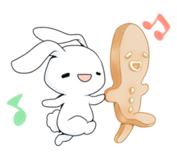 Rabbit with sweets and fruits sticker #10521025