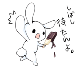 Rabbit with sweets and fruits sticker #10521035