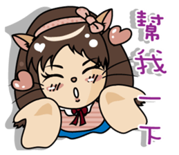 Meow girl - Living Dialogue fast answer sticker #10523320