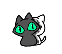 Look here! black cat sticker #10527501