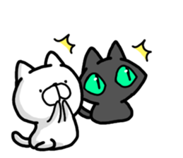 Look here! black cat sticker #10527503