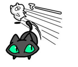 Look here! black cat sticker #10527515