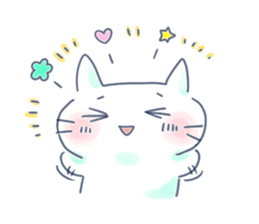 Yururi white cat2 sticker #10528600
