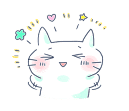 Yururi white cat2 sticker #10528600