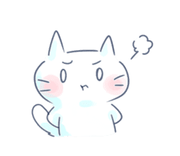 Yururi white cat2 sticker #10528604