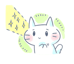Yururi white cat2 sticker #10528605