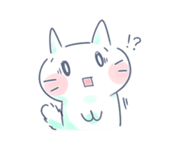 Yururi white cat2 sticker #10528608