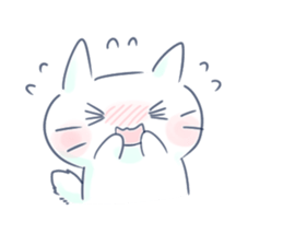 Yururi white cat2 sticker #10528609