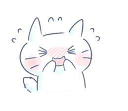 Yururi white cat2 sticker #10528609