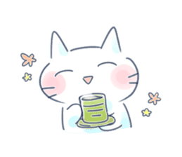 Yururi white cat2 sticker #10528610