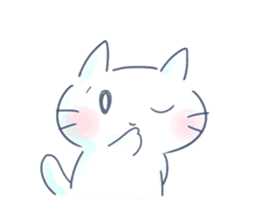 Yururi white cat2 sticker #10528613