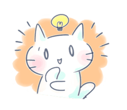 Yururi white cat2 sticker #10528614