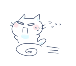 Yururi white cat2 sticker #10528615