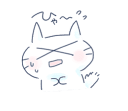 Yururi white cat2 sticker #10528616