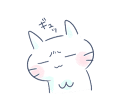 Yururi white cat2 sticker #10528618