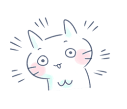Yururi white cat2 sticker #10528619