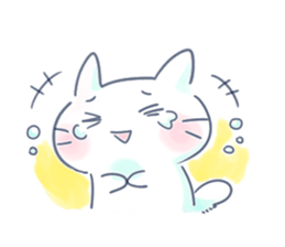 Yururi white cat2 sticker #10528620
