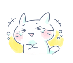 Yururi white cat2 sticker #10528620