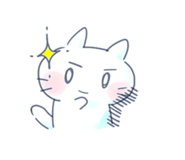 Yururi white cat2 sticker #10528621