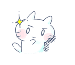 Yururi white cat2 sticker #10528621
