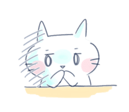 Yururi white cat2 sticker #10528622