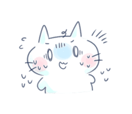 Yururi white cat2 sticker #10528623
