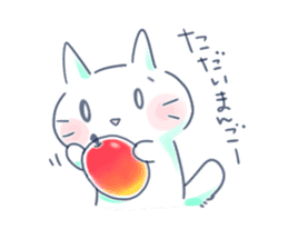 Yururi white cat2 sticker #10528625