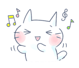 Yururi white cat2 sticker #10528627