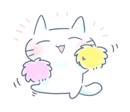 Yururi white cat2 sticker #10528628