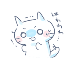 Yururi white cat2 sticker #10528629