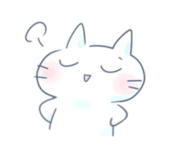 Yururi white cat2 sticker #10528630