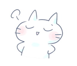 Yururi white cat2 sticker #10528630