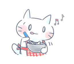 Yururi white cat2 sticker #10528632