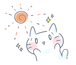 Yururi white cat2 sticker #10528634