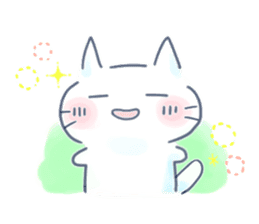 Yururi white cat2 sticker #10528636