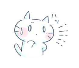 Yururi white cat2 sticker #10528637