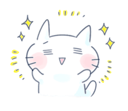 Yururi white cat2 sticker #10528638