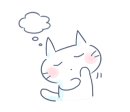 Yururi white cat2 sticker #10528639
