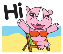Somying Rhino on Vacation. sticker #10530786