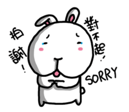 Rabbit round second quarter sticker #10534250