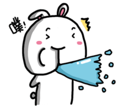 Rabbit round second quarter sticker #10534254