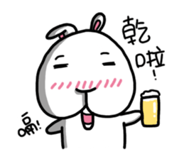 Rabbit round second quarter sticker #10534257