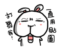 Rabbit round second quarter sticker #10534261