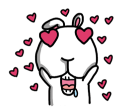 Rabbit round second quarter sticker #10534267