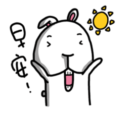 Rabbit round second quarter sticker #10534268