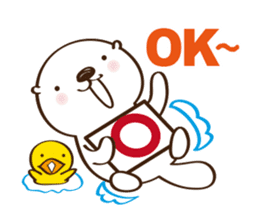 English!The sea otter and duck sticker #10548280