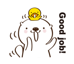 English!The sea otter and duck sticker #10548297