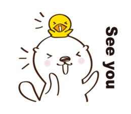 English!The sea otter and duck sticker #10548306