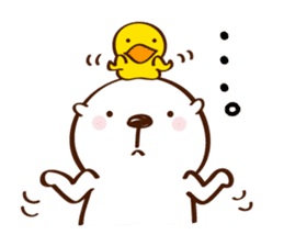 English!The sea otter and duck sticker #10548309